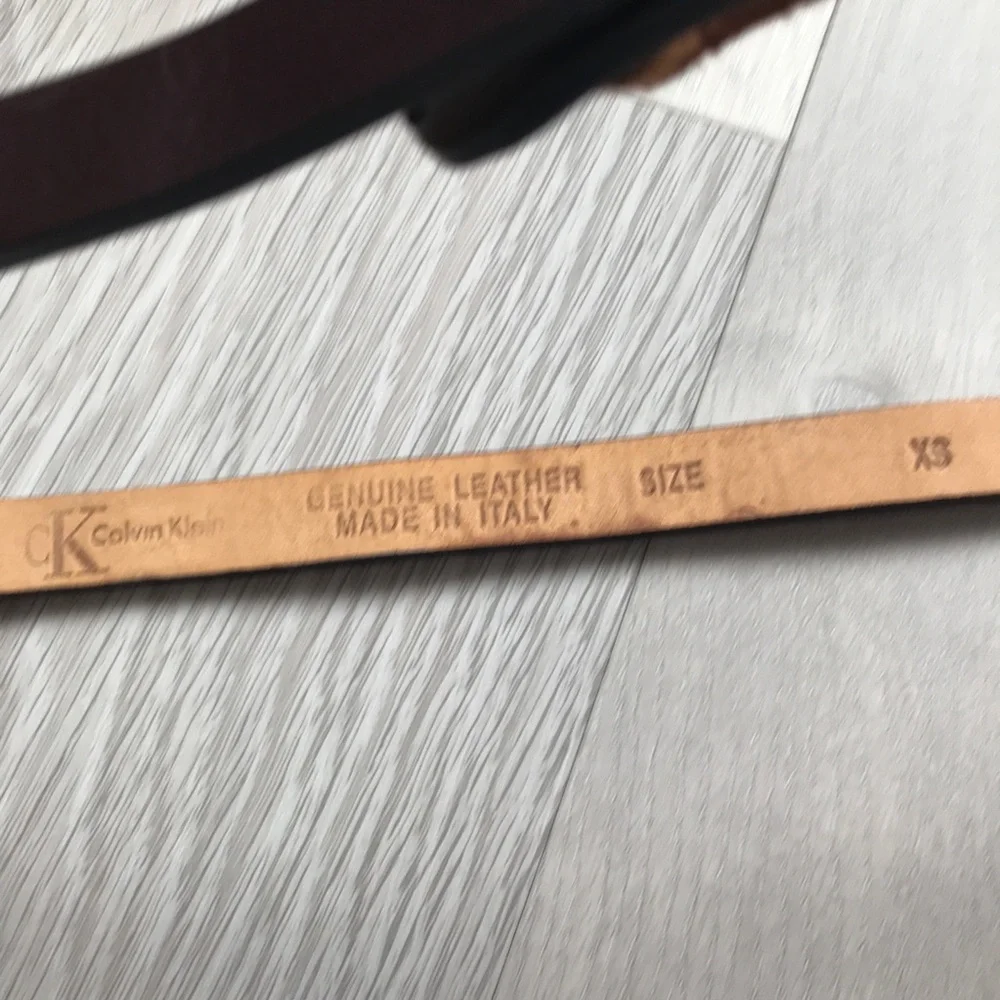 CK CALVIN KLEIN LEATHER SKINNY BROWN COATED BELT WOMENS XS